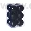 Kép 1/2 - Gömb, műanyag karácsonyfadísz dobozban, 6cm 3 féle fekete  12db