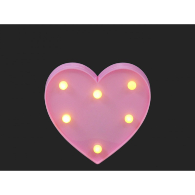  LEDes fali világító szív  pink