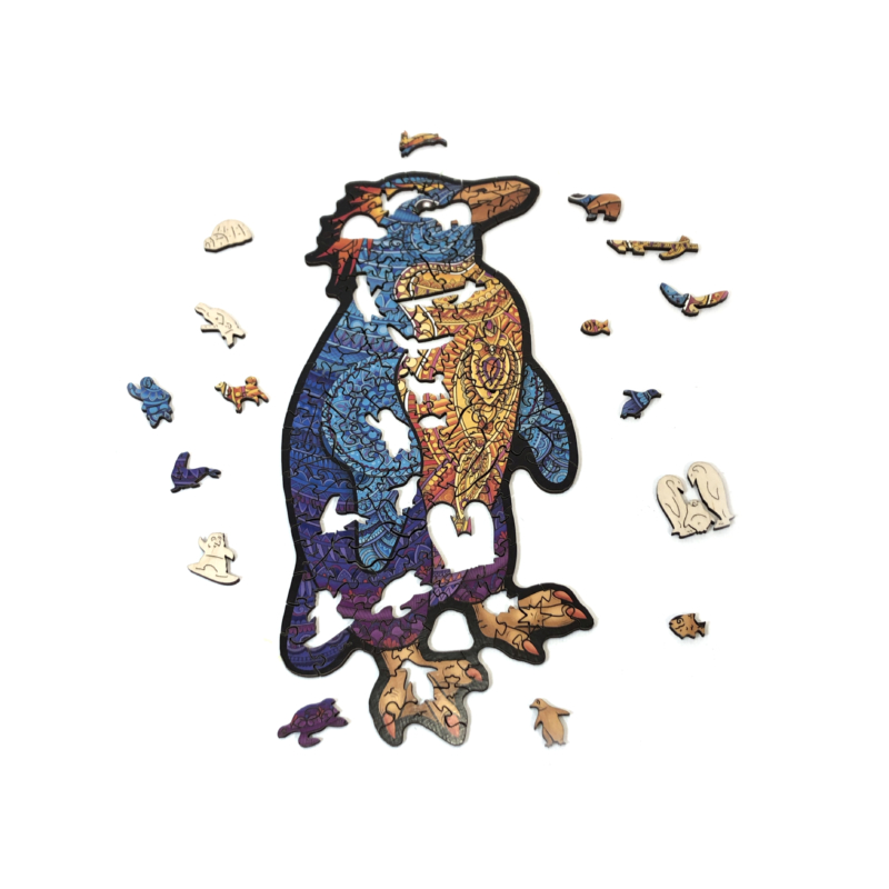 Bóbitás pingvin fa puzzle 