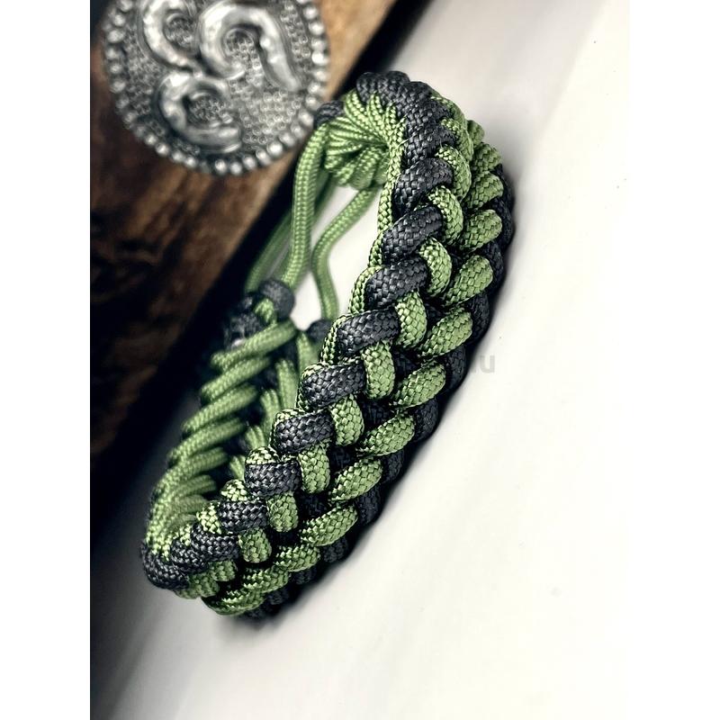 Zöld Fekete Paracord Férfi Fonott Karkötő